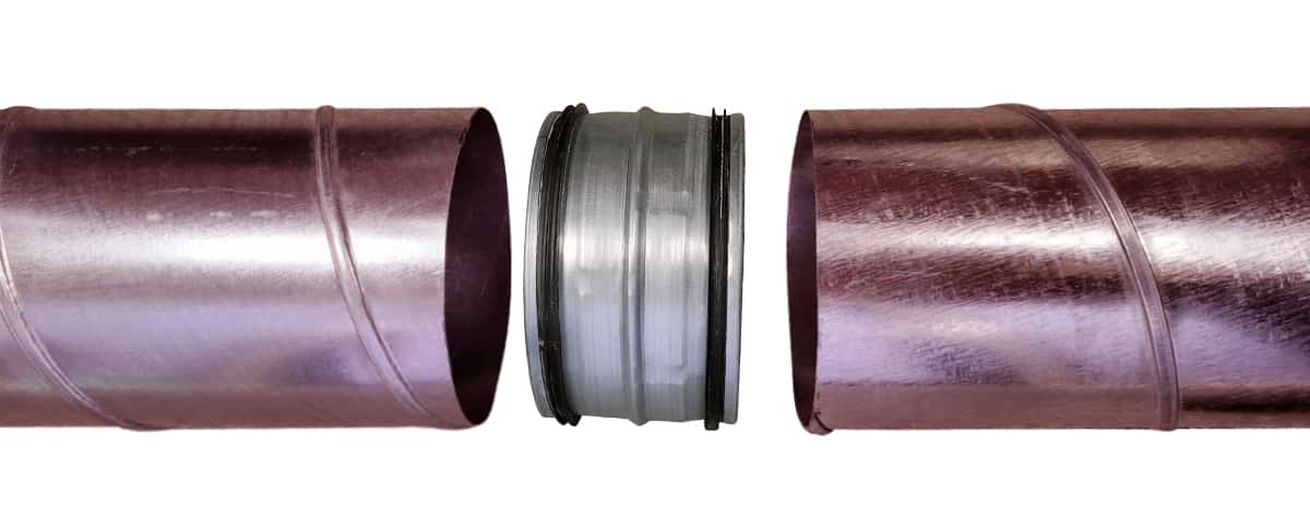 Csőkapcsoló (Nippel) 160mm gumitömítéssel SPIRO légcsatornához