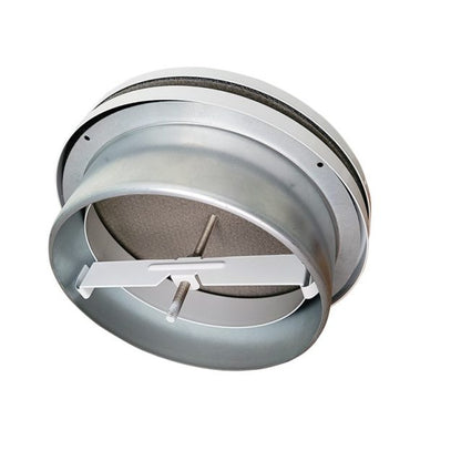 Szellőztetési acél légszelep fehér + szerelőkeret 125mm