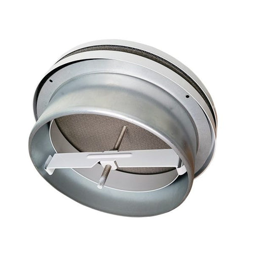 Szellőztetési acél légszelep fehér + szerelőkeret 125mm